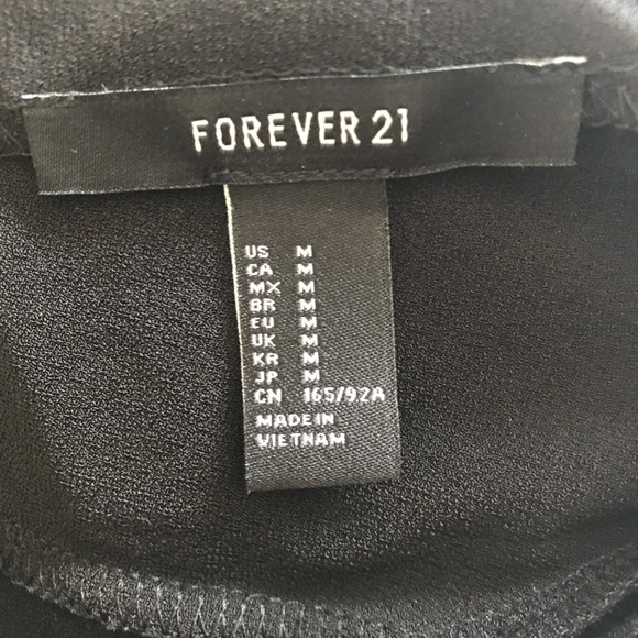 Forever 21 Womens Lace Up Black Dress, Size M - Picture 5 of 5